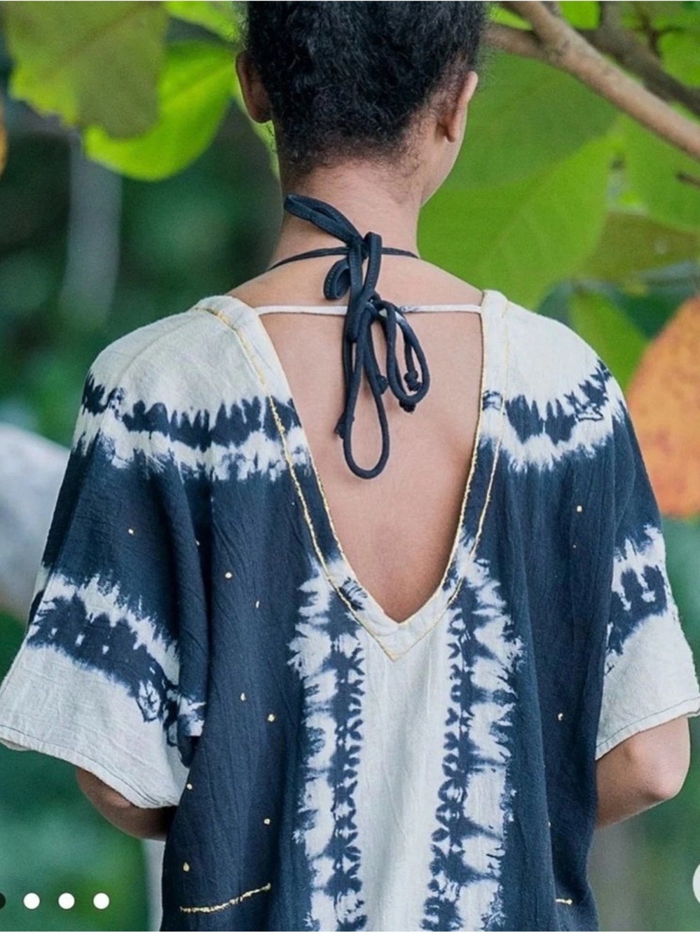 Natural Life Sayulita Kaftan Blue Tie Dye Swim Coverup OS - Picture 4 of 10